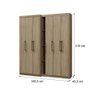 Guarda Roupa Casal 6 Portas 2 Gavetas Noruega 1127 Carraro - Noce - 2
