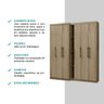 Guarda Roupa Casal 6 Portas 2 Gavetas Noruega 1127 Carraro - Noce - 4
