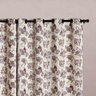 Cortina Blackout em Tecido Estampado Floral Bege/Rosa Corta Luz 2,80M x 1,60M - 2