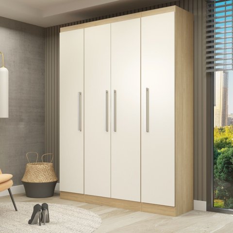 Roupeiro Modulado 160cm 4 Portas 3 Peças Selene Soluzione Móveis