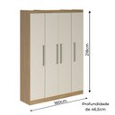 Ver imagem 2 de Roupeiro Modulado 160cm 4 Portas 3 Peças Selene Soluzione Móveis