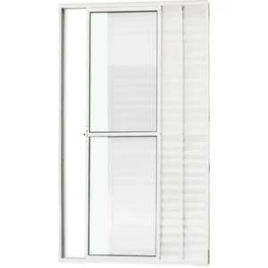 Porta de Aluminio Balcão 3 Folhas com Trinco Linha Leve:2,10 X 1,50/branco