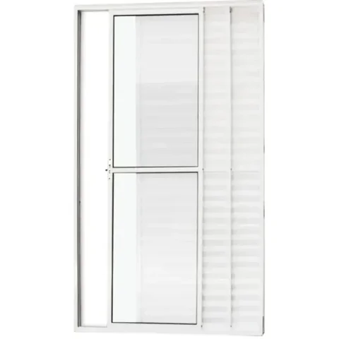 Porta de Aluminio Balcão 3 Folhas com Trinco Linha Leve:2,10 X 1,50/branco