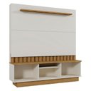 Ver imagem 4 de Estante Home Florianópolis 175cm para Tv até 70” - Mobler:off White / Amendoa
