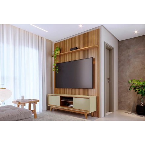 Rack+painel Milo para Tv de até 65 Polegadas - Cumaru Opala - Madetec