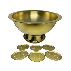 Kit Festa Champanheira e Porta Copos Inox Dourado Fineza