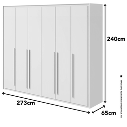 Guarda-Roupa Casal 6 Portas 6 Gavetas Reali New Lopas - 6 Guarda-Roupa Casal 6 Portas 6 Gavetas Reali New Lopas - 6