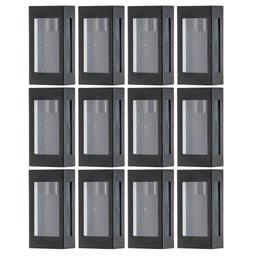 Kit 12 Luminárias de Parede Arandelas Externas Prime Pretas Bivolt Jardim Fachada Muro Dital - 1