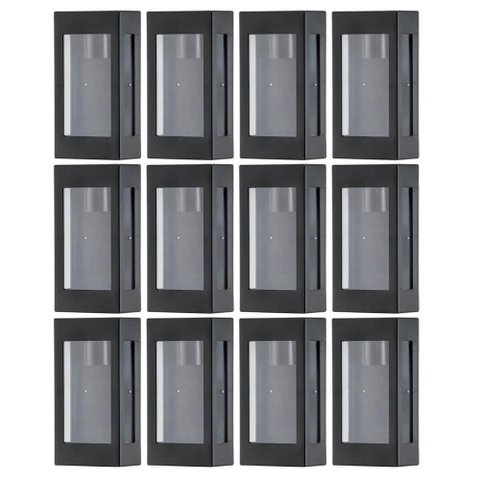 Kit 12 Luminárias de Parede Arandelas Externas Prime Pretas Bivolt Jardim Fachada Muro Dital