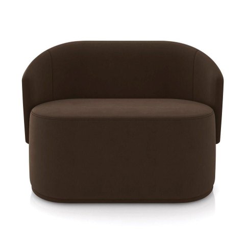 Sofá 2 Lugares Namoradeira Orgânica para Sala Malu Suede M11 - D'Rossi Cor Marrom