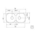 Ver imagem 3 de Cuba de Embutir/sobrepor Tramontina Isis 2c 34 Bs em Aço Inox Acetinado 78x40 Cm Aço Inox