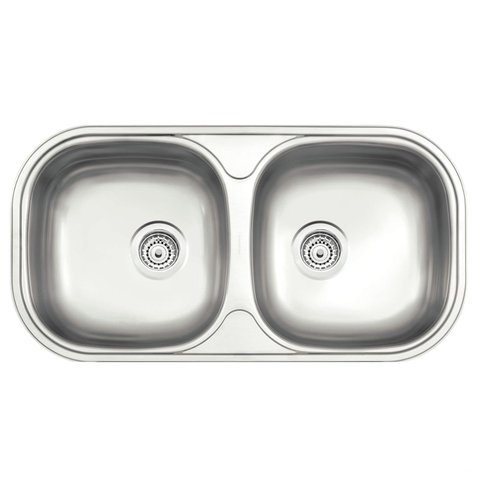 Cuba de Embutir/sobrepor Tramontina Isis 2c 34 Bs em Aço Inox Acetinado 78x40 Cm Aço Inox