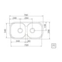 Ver imagem 2 de Cuba de Embutir/sobrepor Tramontina Isis 2c 34 Bs em Aço Inox Acetinado 78x40 Cm Aço Inox