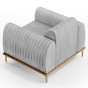 Ver mais imagens de Kit 2 Poltronas Decorativas Base Gold Molino D06 Linho D-315 Cinza - Mpozenato