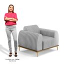 Ver imagem 5 de Kit 2 Poltronas Decorativas Base Gold Molino D06 Linho D-315 Cinza - Mpozenato