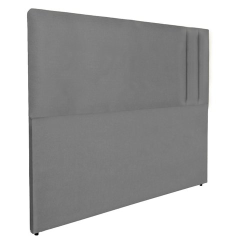 Cabeceira Modular Cama Box Almofadada Luxo Linho Rbl:solteiro Tradicional/cinza