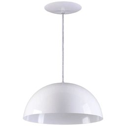 Pendente Meia Lua 50cm Luminária Alumínio Branco Textura - T&T Iluminação - 1