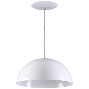 Pendente Meia Lua 50cm Luminária Alumínio Branco Textura - T&T Iluminação
