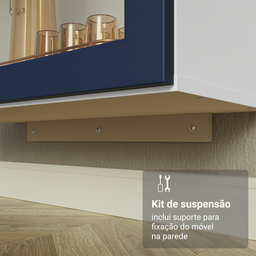 Cristaleira Suspensa 70 Cm 2 Portas de Vidro Vik Madesa - 10
