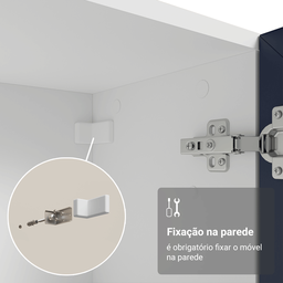 Cristaleira Suspensa 70 Cm 2 Portas de Vidro Vik Madesa - 12