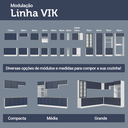 Cristaleira Suspensa 70 Cm 2 Portas de Vidro Vik Madesa - 4