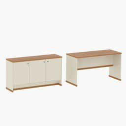 Conjunto Escritório Office Mesa e Buffet Berlin Vianossa - 3