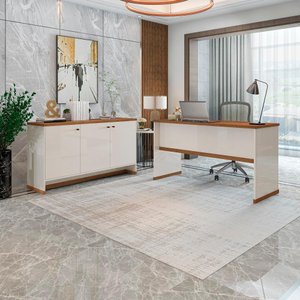 Conjunto Escritório Office Mesa e Buffet Berlin Vianossa