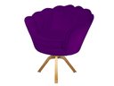 Ver imagem 2 de Poltrona Decorativa Pétala Base Giratória Madeira Suede Roxo Mz Decor