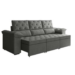 Sofá Retrátil York 3 Lugares 2,10m Suede - 2