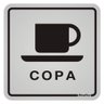 Placa de Alumínio Auto-adesiva 12x12cm Copa - 900 Ao - Sinalize Placa 12x12 (copa) Sinalize 900ao - 1