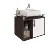 Gabinete de Banheiro 1 Cuba Sobreposta em Base de Vidro Porto MGM Móveis - 2