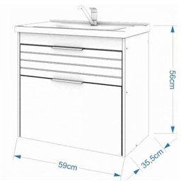 Gabinete de Banheiro 1 Porta Vidro Reflecta Basculante 1 Gaveta Bipartida 1 Cuba 59cm Azaléia Mgm Mó - 4 Gabinete de Banheiro 1 Porta Vidro Reflecta Basculante 1 Gaveta Bipartida 1 Cuba 59cm Azaléia Mgm Mó - 4