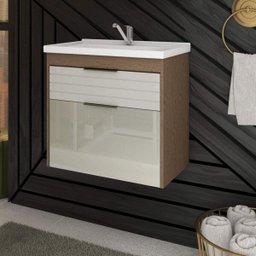 Gabinete de Banheiro 1 Porta Vidro Reflecta Basculante 1 Gaveta Bipartida 1 Cuba 59cm Azaléia Mgm Mó - 1 Gabinete de Banheiro 1 Porta Vidro Reflecta Basculante 1 Gaveta Bipartida 1 Cuba 59cm Azaléia Mgm Mó - 1