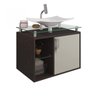 Gabinete de Banheiro 1 Cuba Sobreposta em Base de Vidro Lagos Mgm Móveis - 2
