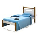 Ver imagem 4 de Cama Solteiro MDF Com Pés Em Madeira Maciça Branco Mel Divaloto