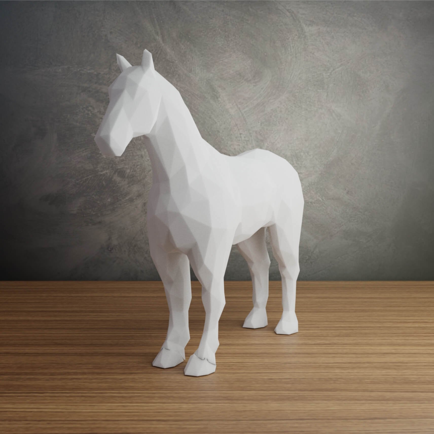 Cavalo Geométrico Decorativo Vegras Branco