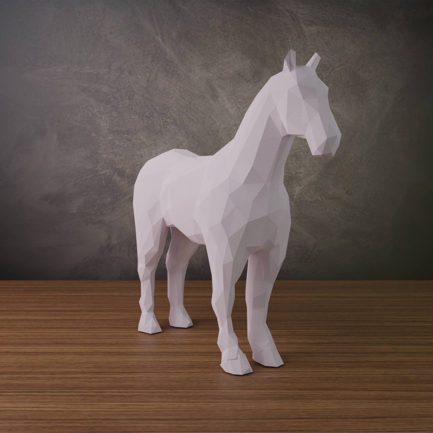 Cavalo Geométrico Decorativo Vegras Branco - 2