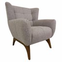 Ver imagem 2 de Poltrona Decorativa com Base de Madeira Nobre em Linho Mesclado Canopus Larbelle