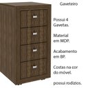 Ver imagem 3 de Gaveteiro para Escritório Home Office ME4133 MDP Nogal - Gran Belo