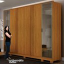 Ver imagem 2 de Guarda Roupa Casal Prime 6 Portas com Cômoda Diamante 4 Gavetas 1 Porta Cinamomo Off White – Leifer