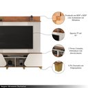 Ver imagem 3 de Home Estante Cavill Tv 70" Ripado Canelado 2 Portas Pés Dourados Offwhite/freijó G18 - Gran Belo