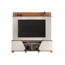 Ver imagem 5 de Home Estante Cavill Tv 70" Ripado Canelado 2 Portas Pés Dourados Offwhite/freijó G18 - Gran Belo