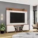 Ver imagem 1 de Home Estante Cavill Tv 70" Ripado Canelado 2 Portas Pés Dourados Offwhite/freijó G18 - Gran Belo