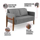 Ver imagem 6 de Sofá Namoradeira Lana Linho Grafite A26 Base de Madeira - D'Rossi DRossi