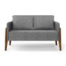 Sofá Namoradeira Lana Linho Grafite A26 Base de Madeira - D'Rossi DRossi - 3