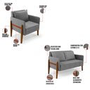 Ver imagem 2 de Sofá Namoradeira Lana Linho Grafite A26 Base de Madeira - D'Rossi DRossi