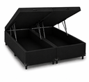 Ver imagem 1 de Base Box Baú Casal Bipartido 138x188 cm Suede Preto