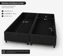 Ver imagem 2 de Base Box Baú Casal Bipartido 138x188 cm Suede Preto