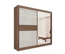 Ver imagem 1 de Guarda Roupa Titanium Ripado 2 Portas 6 Gavetas com Espelho D Doro Castanho/Off White/Ripado