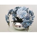 Ver imagem 3 de Arranjo Com 4 Orquídeas Azul Realistas No Vaso Prata